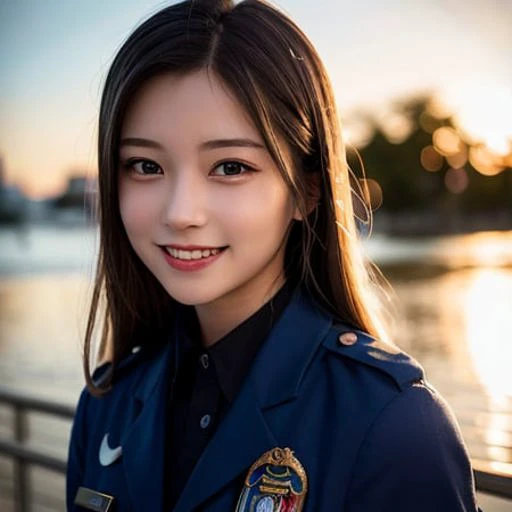 one teenage cute girl in uniform, (masterpiece, best quality:1.2), ultra high res, (photorealistic:1.4), detailed skin, cinematic lighting, friendly, intelligent, conversation engaging, happy, kind, energetic, cheerful, creative, with sparkling eyes and a contagious smile 