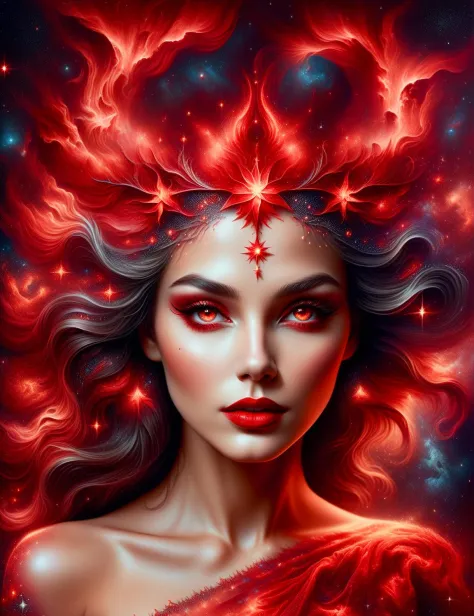 <lora:SDXLRagingNebula:1>ragingnebula,high quality , dress made out of red stars, close up photo of very seductive red lips,sexy...