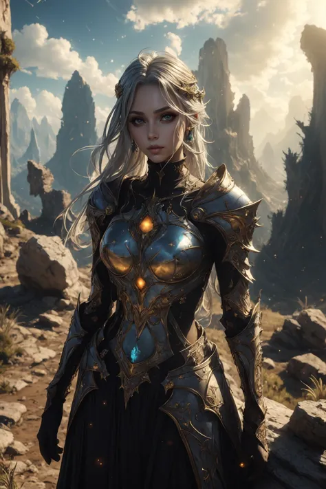 (fantasy art style:1.4), (masterpiece, best quality:1.1),outdoors, epic landscape, ruined spaceship, wonderous ruins, 1girl, female, solo, Stunningly beautiful, choker, full body, long vine hair, silver eyes, breathtaking crash, scenery, no humans, cloak, background focus <lora:Dhevv-Skull:0.3> <lora:Celestial:0.4><lora:XRYCJ - xuer plate armor:0.5> <lora:pose mirror:0.8>mirror, unusual halo, hair over one eye, depth of field, bokeh, (asymmetry:1.3), runny makeup