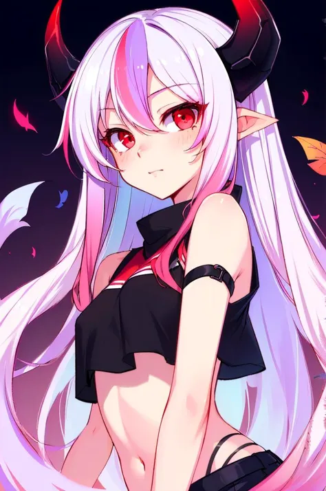 (best quality, masterpiece, hires), <lora:Arco_-_Marco_and_the_Galaxy_Dragon:0.8>, Arco, 1girl, lilac hair, dip dye, multicolored hair, red eyes, horns