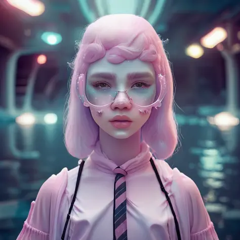 (a  raft), cgsociety contest winner, alessio albi, cyberpunk art,rz-purepastel-21,  a close up of a person wearing glasses, girl...