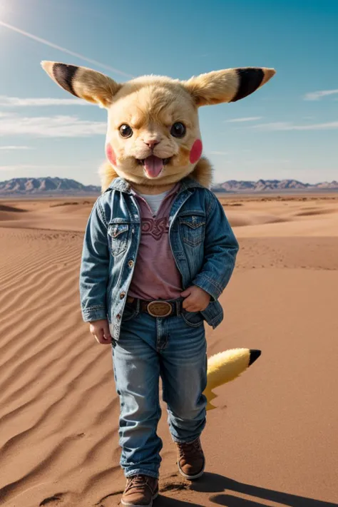 an adorable and fluffy baby Pikachu, cowboy, western, desert, saloon, gun, bright sky, with blur background, high quality, 8k
<lora:DETAIL_SLIDER_BY_STABLE_YOGI:0.8>