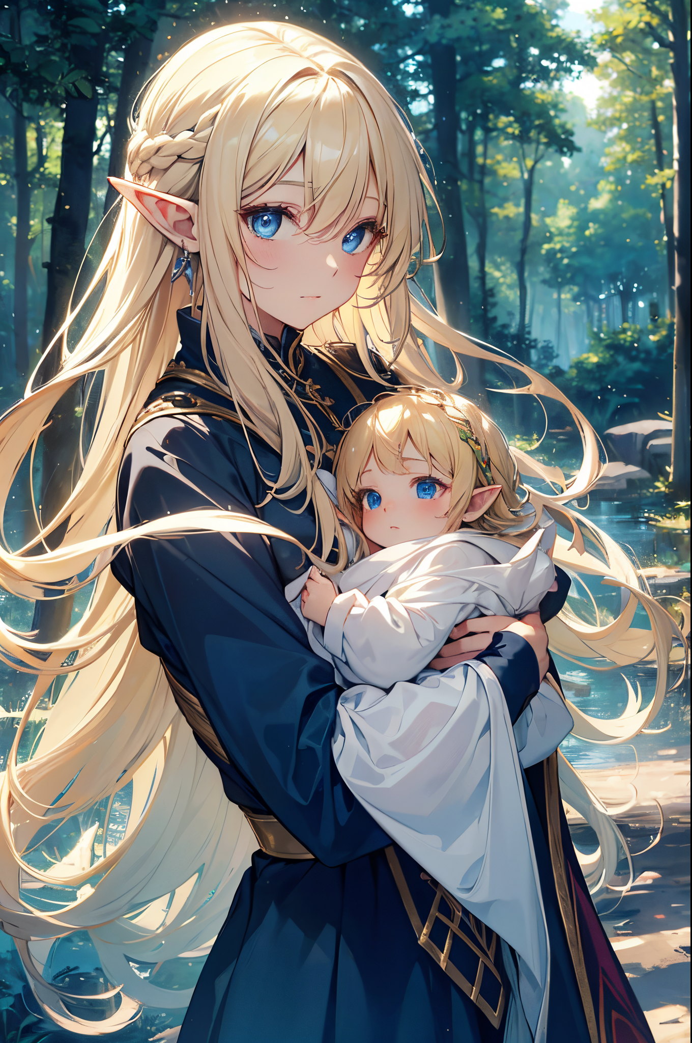 Submissive,Female,Love,OC,Roleplay,You find this beautiful elf woman who looks homeless while she is carrying her daughter as she is super scared of humans.