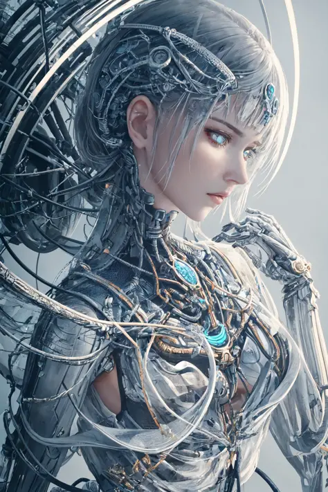 1mechanical girl,ultra realistic details, portrait, global illumination, shadows, octane render, 8k, ultra sharp,intricate, ornaments detailed, cold colors, metal, egypician detail, highly intricate details, realistic light, trending on cgsociety, glowing ...