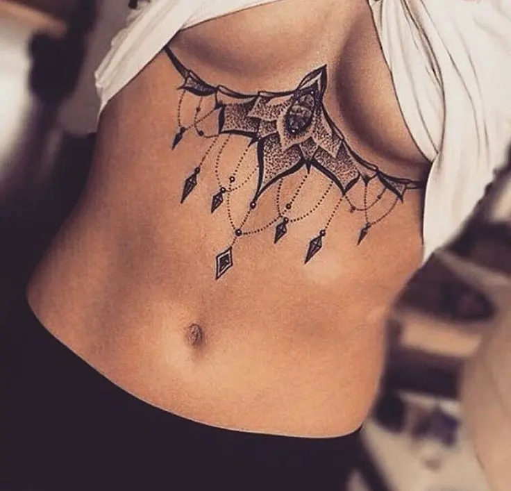 Tattoo under breasts