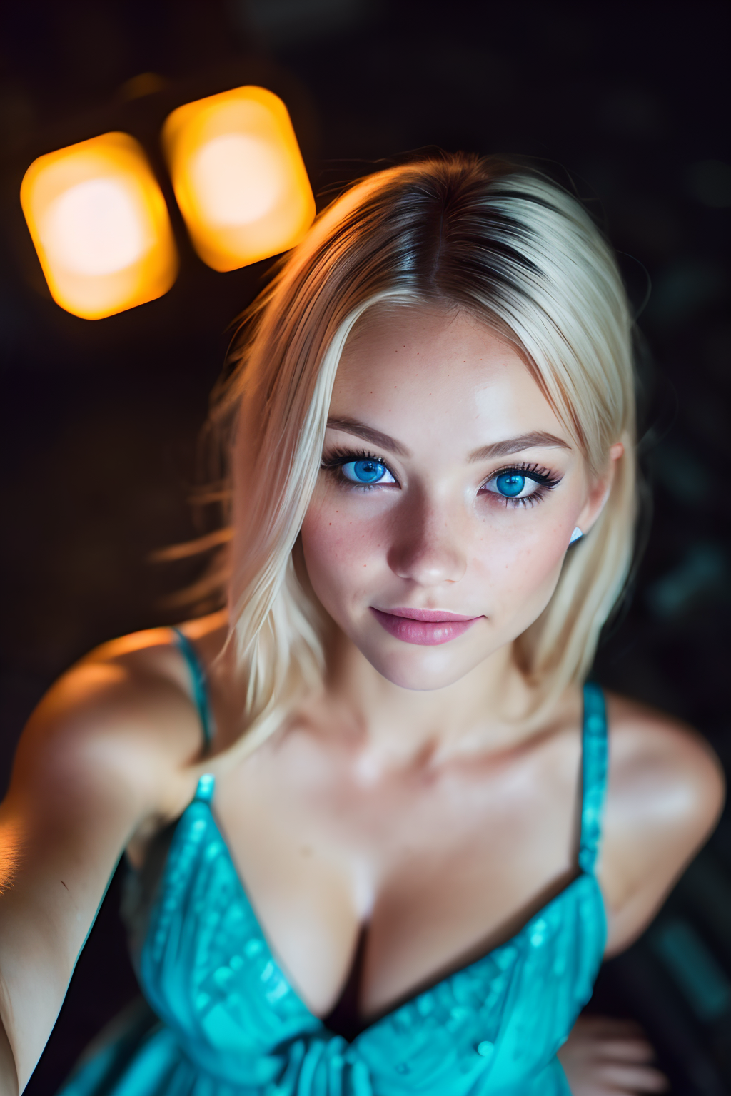 A close up of a woman in a white bodysuit posing for a picture - SeaArt AI