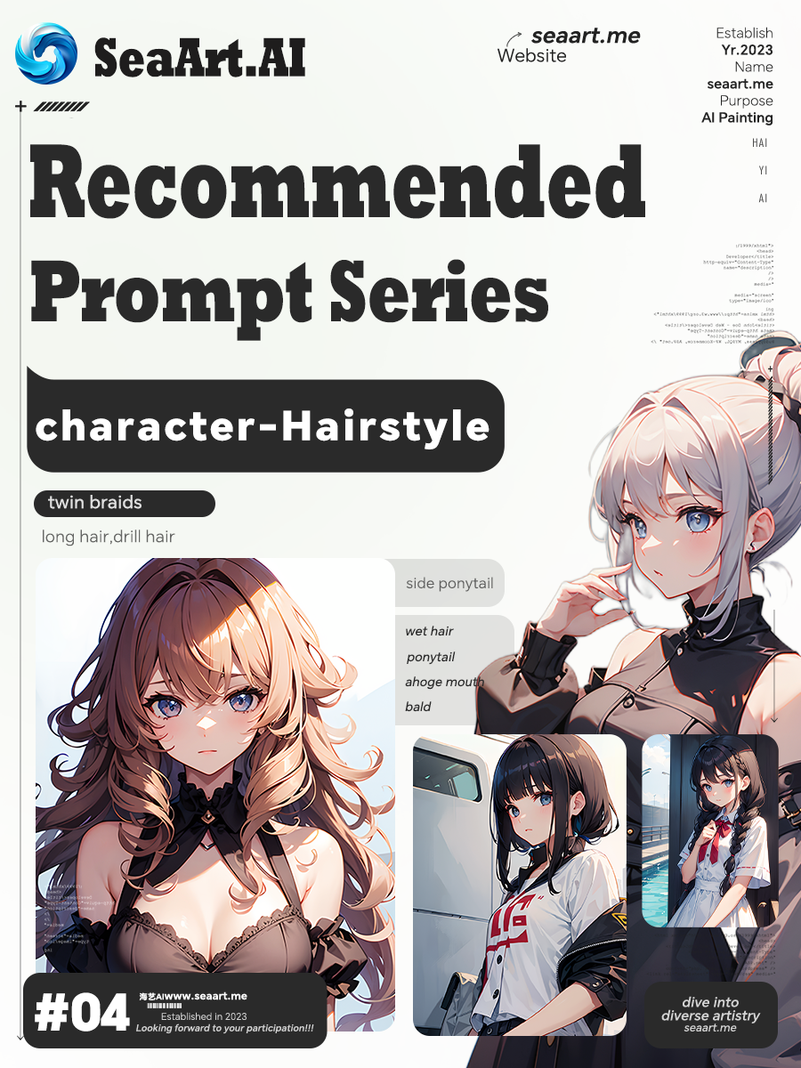 Use different prompts to create characters with different hairstyles!