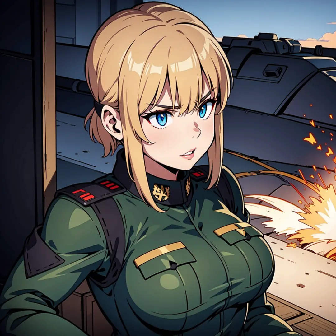 military girl  坦克裡的軍事女孩