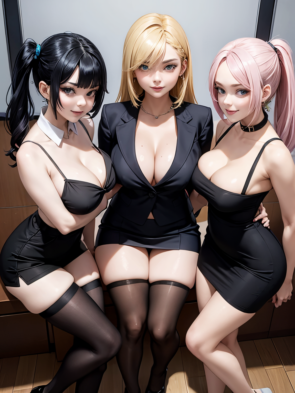 Roleplay,Multiple Characters,Female,Scenario,Romance,Huge Breasts,Submissive,You hired 3 secretaries to help you with your tasks