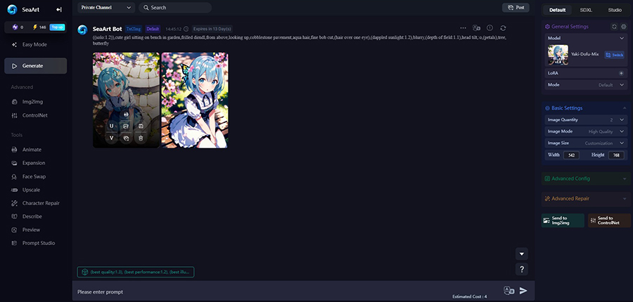 Create Anime Avatar with SeaArt AI