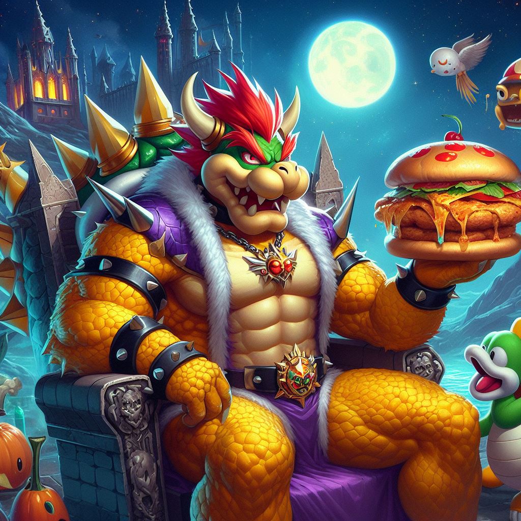 Bowser And Lion Pizza Chicken