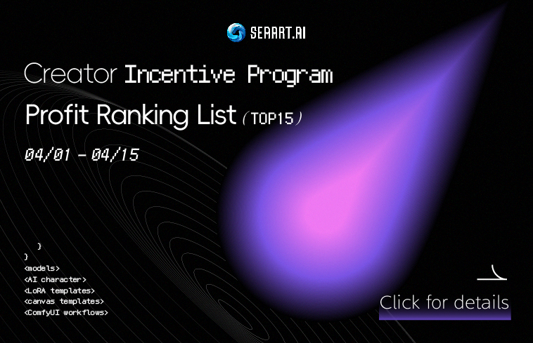 SeaArt.AI Creator Incentive Program Profit Ranking List