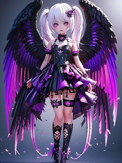 3d Purple Temptation Lolita Fallen Angel Doll-3d紫色洛丽塔堕天使娃娃