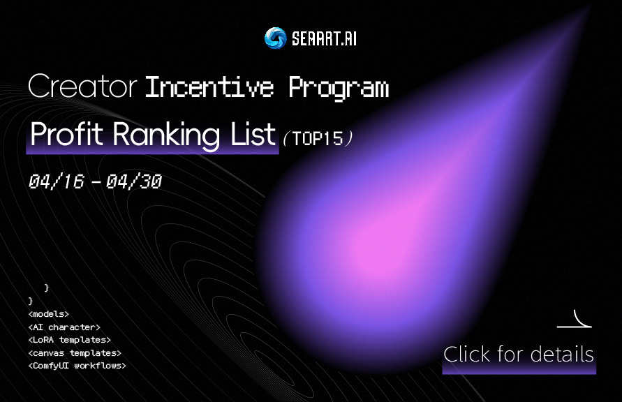 SeaArt.AI Creator Incentive Program Profit Ranking List