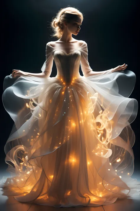 透明火焰泛光裙子风格1.5