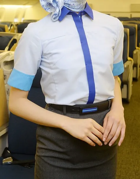 ANA cabincrew uniform blue