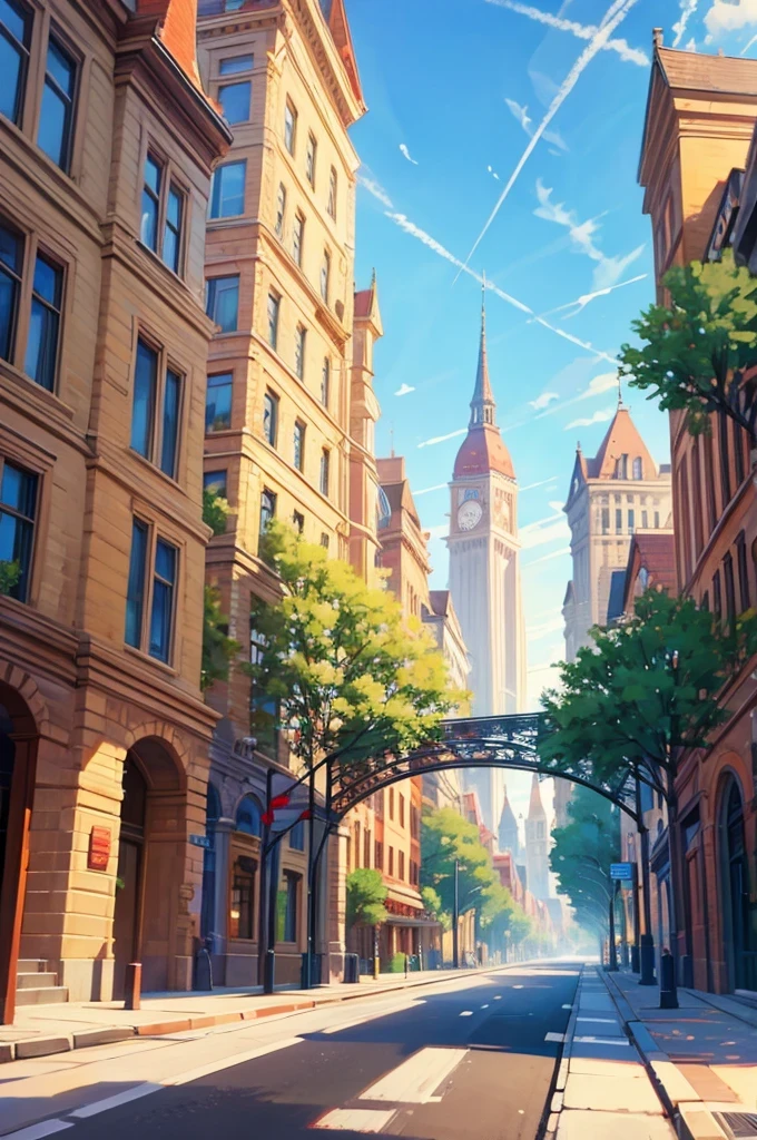 Modern Anime City Street View