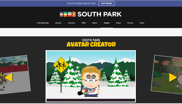 south park avatar creator interface