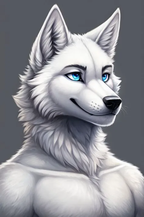 White Furred Male Wolf