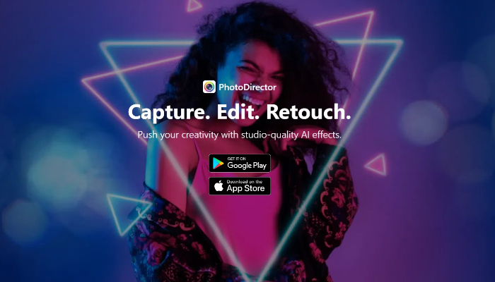 PhotoDirector app downloading page