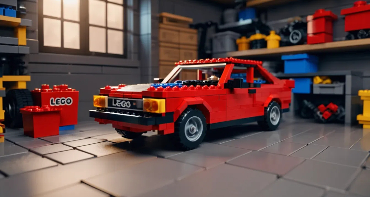 ai-generated red lego car