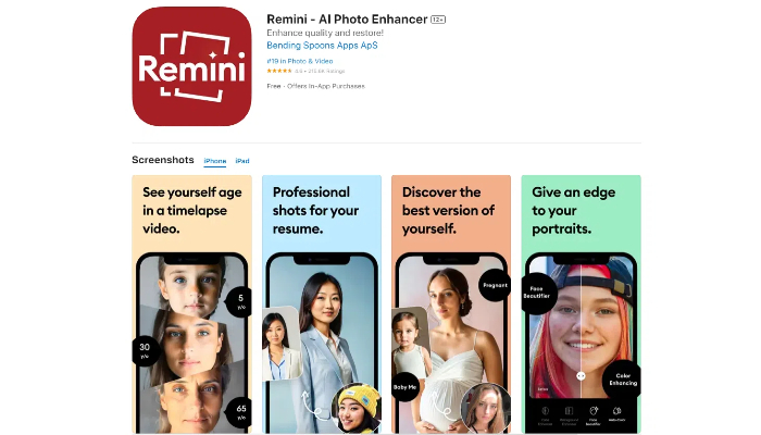 the Remini app