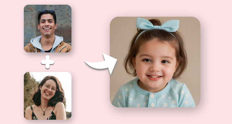 AI-generated baby girl image from a smiling man and woman