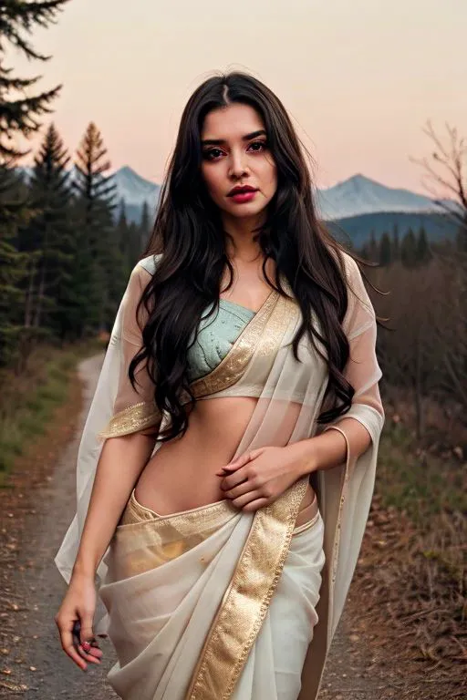 Beautiful women with beautiful saree 