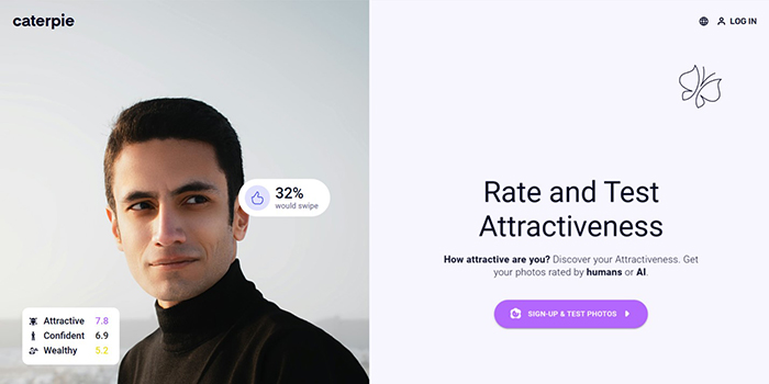 Caterpie AI Attractiveness Test App