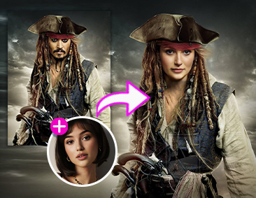 swap face with Captain Jack Sparrow