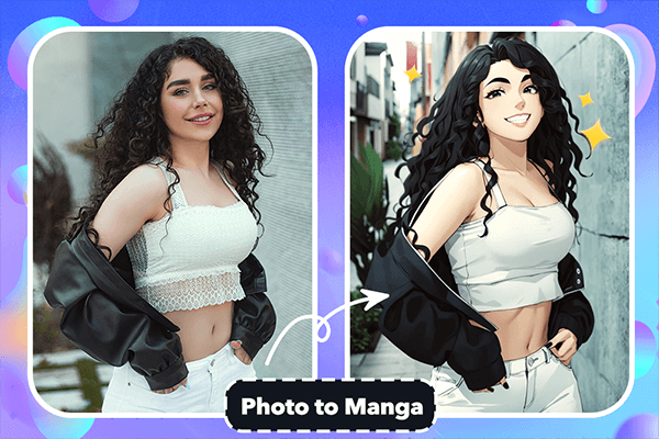 convert a photo to manga using AI in one click