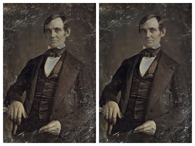 old photo restoration - Abraham Lincoln