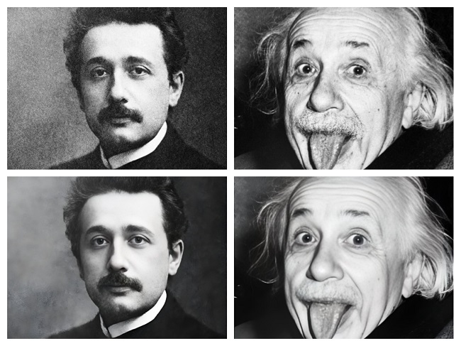 AI photo restoration - Albert Einstein