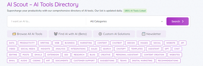 AI Scout – AI tools directory