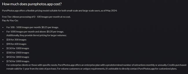 Purephotos.app cost