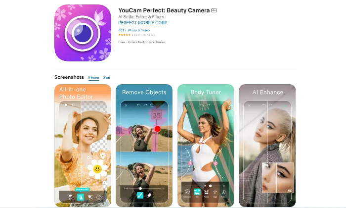 YouCam Perfect app