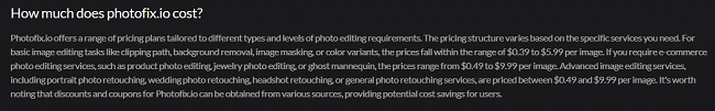 Photofix cost