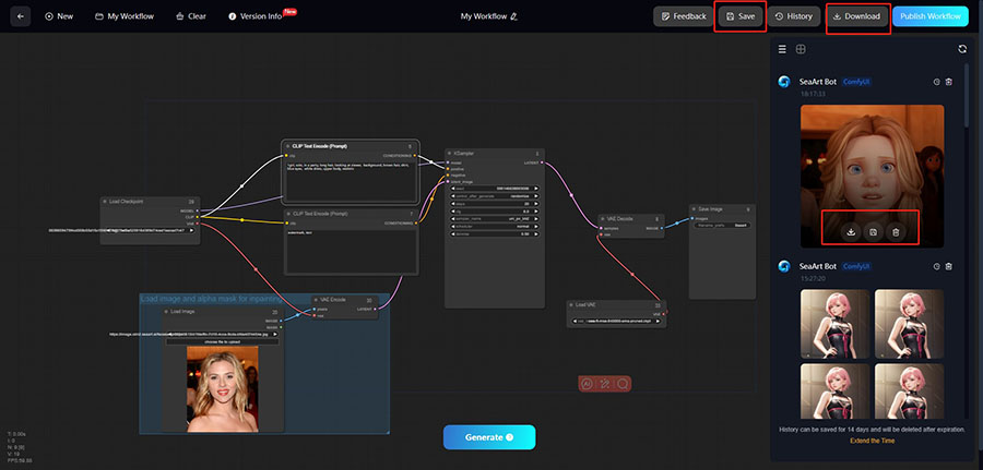 Save and Share Cartoonize Photo ComfyUI Workflow