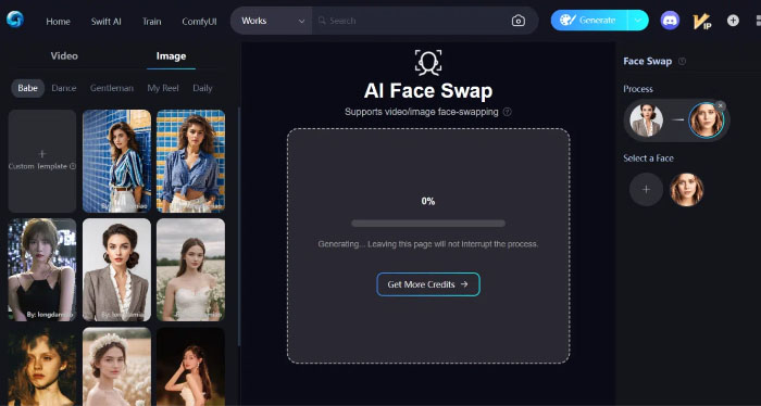 add a face to SeaArt face swapper tool for face swapping