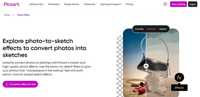 Picsart: Convert Photo into Sketches