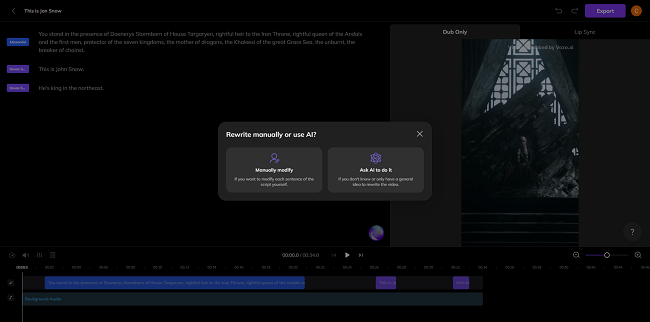 Vozo rewrite manually or uses AI