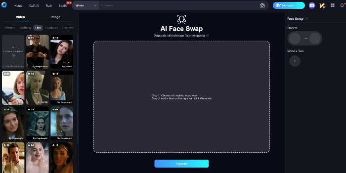 SeaArt AI's face swap tool