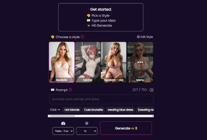 OnlyFakes AI image generation interface