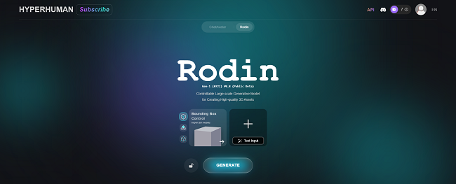 Rodin Gen-1 AI 3D Model Generator