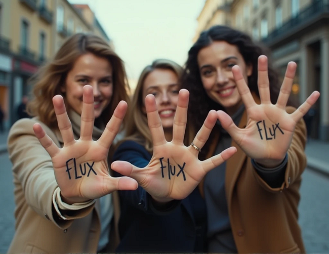 Flux on girls's hands