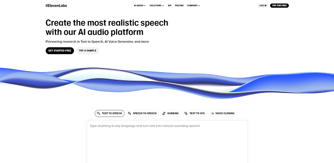 ElevenLabs homepage