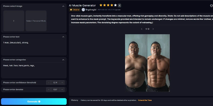 Créer une Photo de Musculation AI avec SeaArt AI