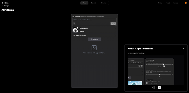 Create patterns with Krea AI