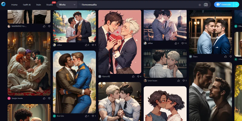 AI gay artwork generated by SeaArt