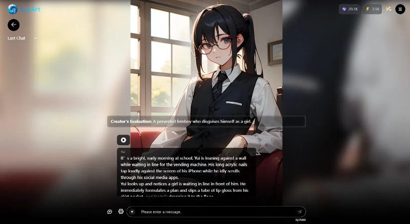 Chat with an anime AI character